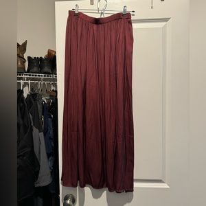 Burgundy Flowy Maxi Skirt Medium/Large Stretchy